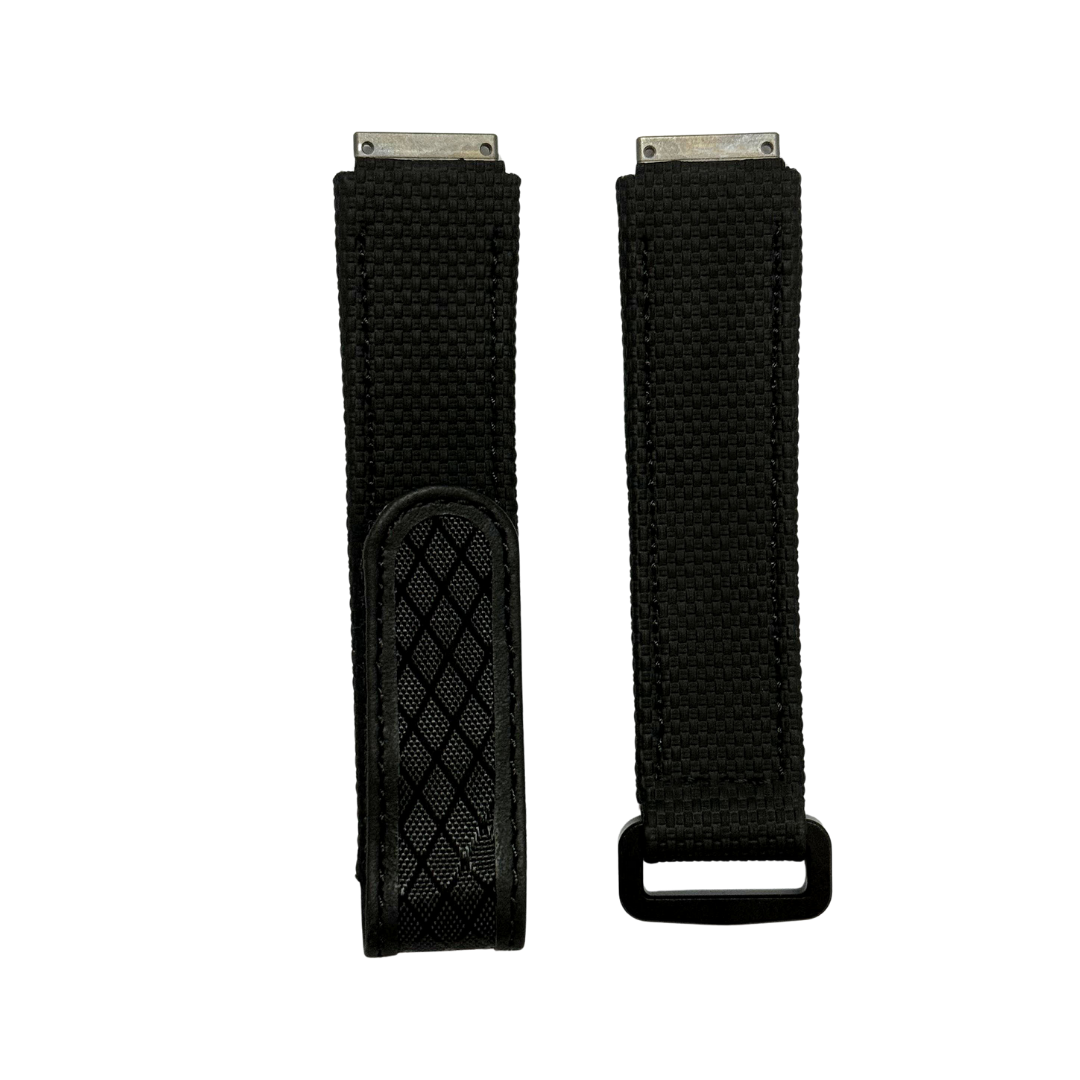 Black Textile Strap with Patterned Accent Panel