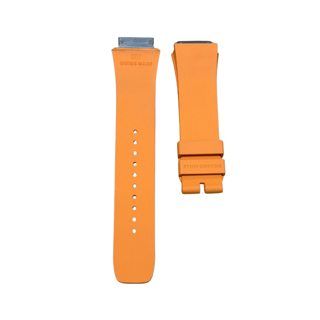 Orange Rubber Strap with Steel-Tone End Links
