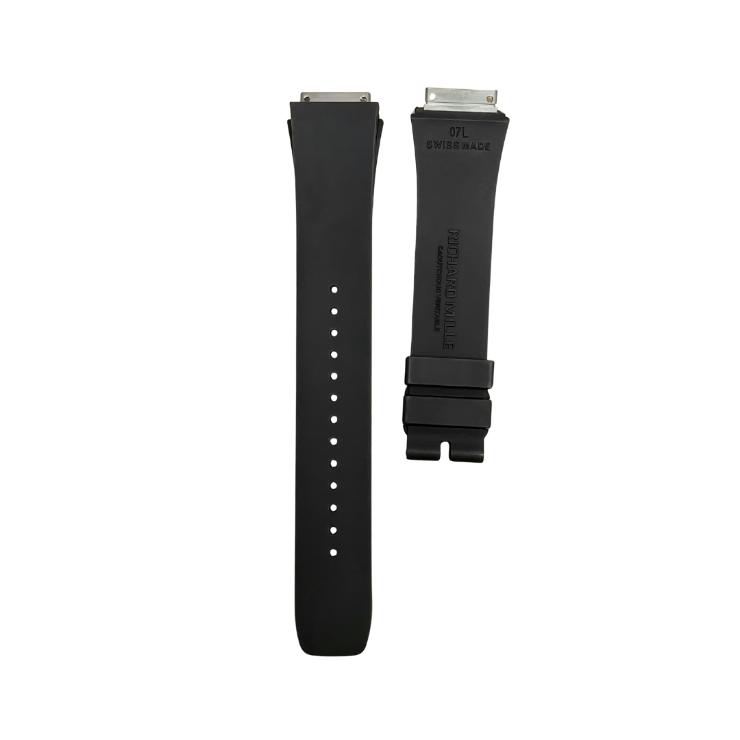 Black Rubber Strap with Steel Tone End Links
