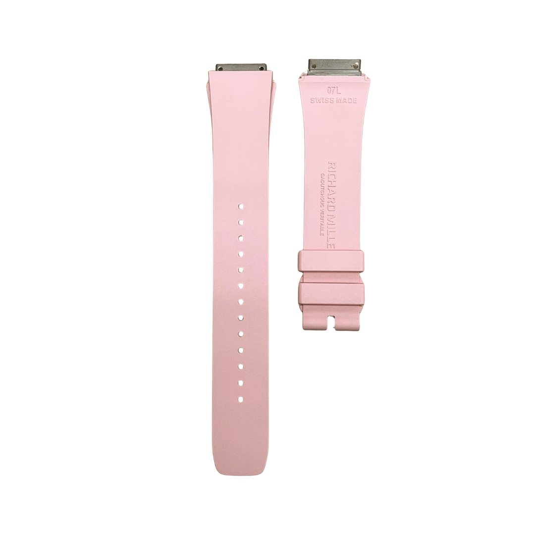 Pink Rubber Strap with Steel Tone End Links
