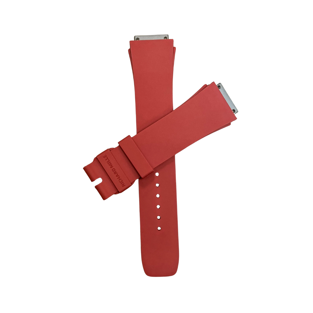 Brick Red Rubber Strap with Steel Tone End Links