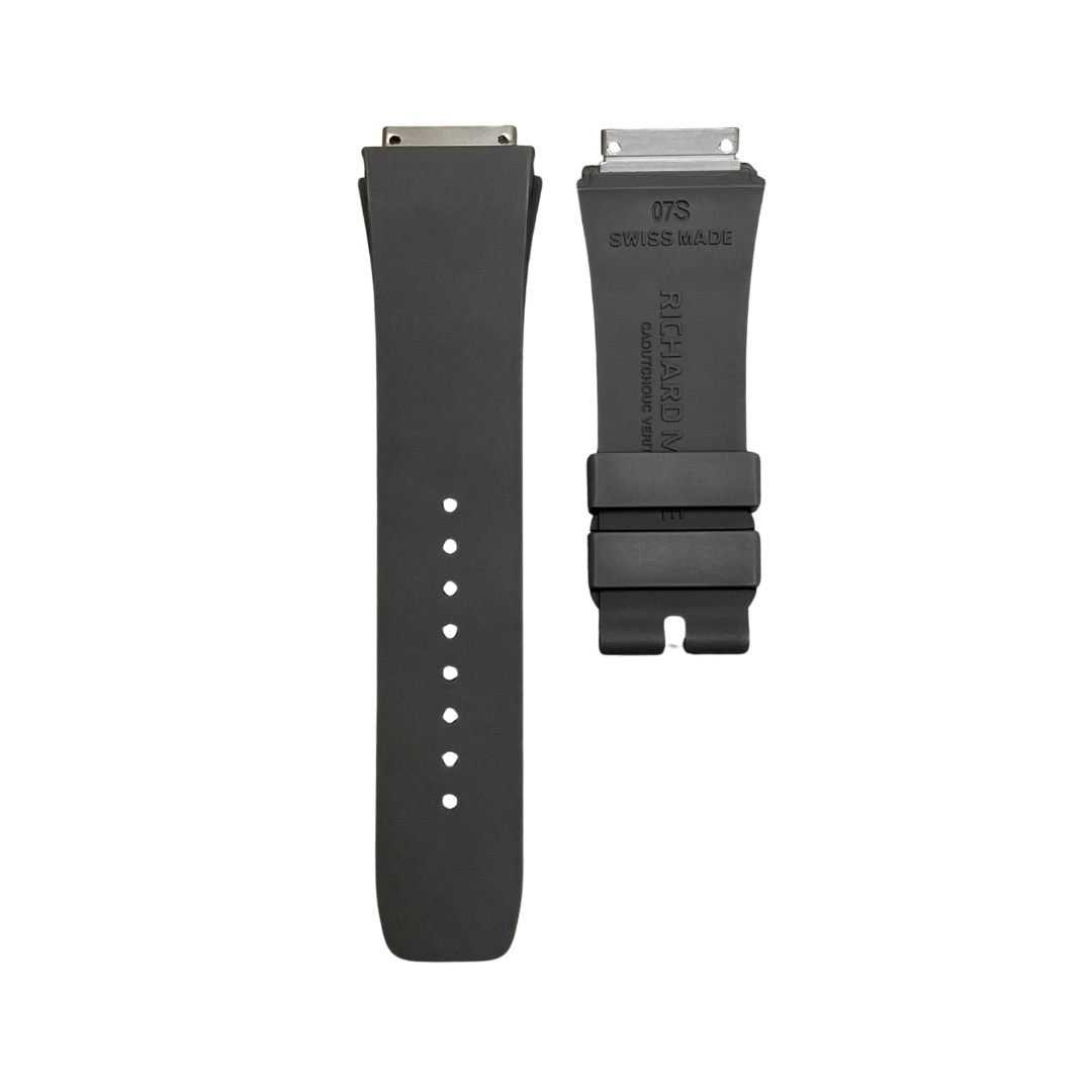 Dark Grey Rubber Strap with Steel Tone End Links