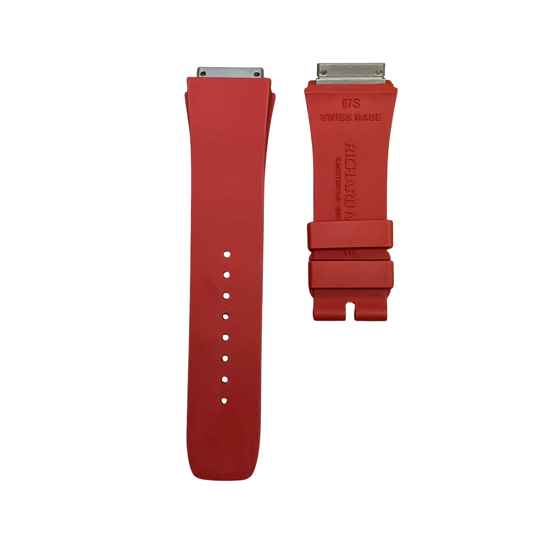 Red Rubber Strap with Steel Tone End Links
