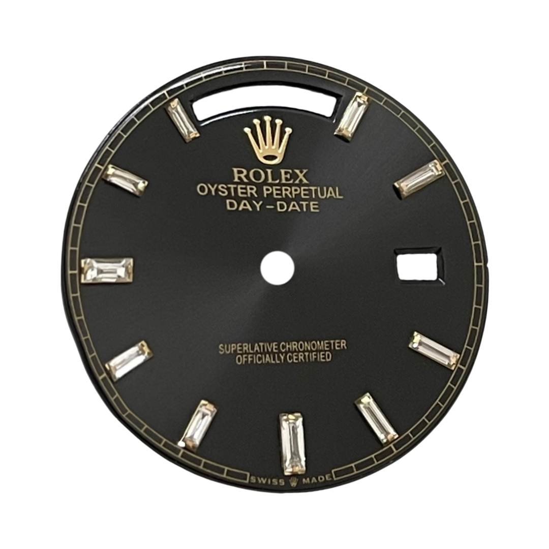 Custom Rolex Day-Date 228238 Black Baguette Dial 40mm - Cal 3255