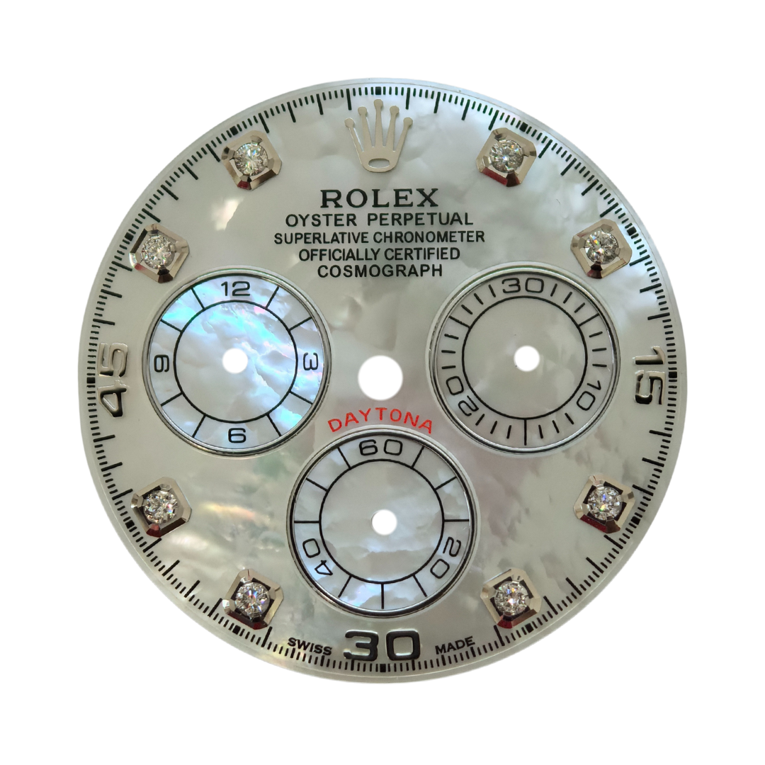 Custom Rolex Daytona 116509-116519 Tahitian MOP Dial with White Gold Crystal Subdials 40mm - Cal 4130