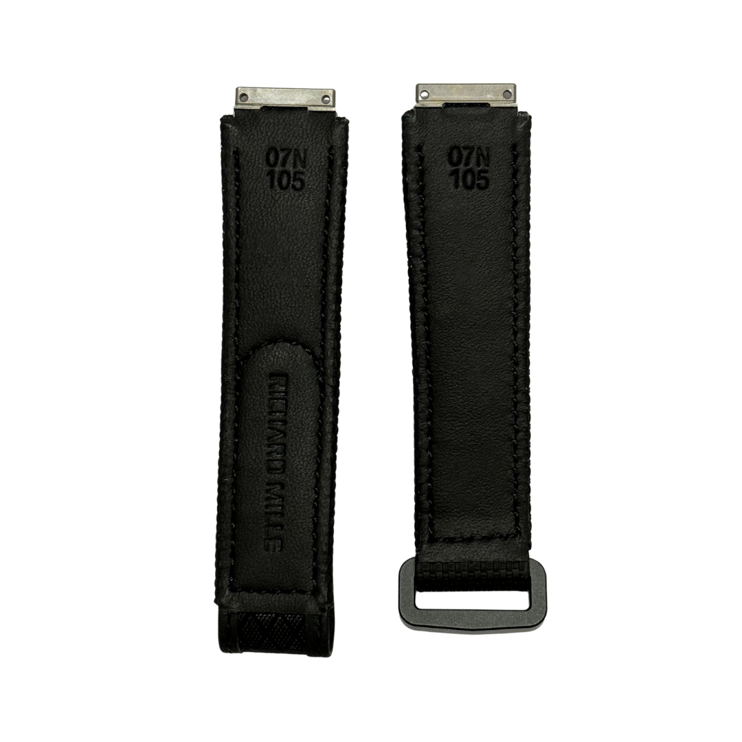 Black Textile Strap with Patterned Accent Panel
