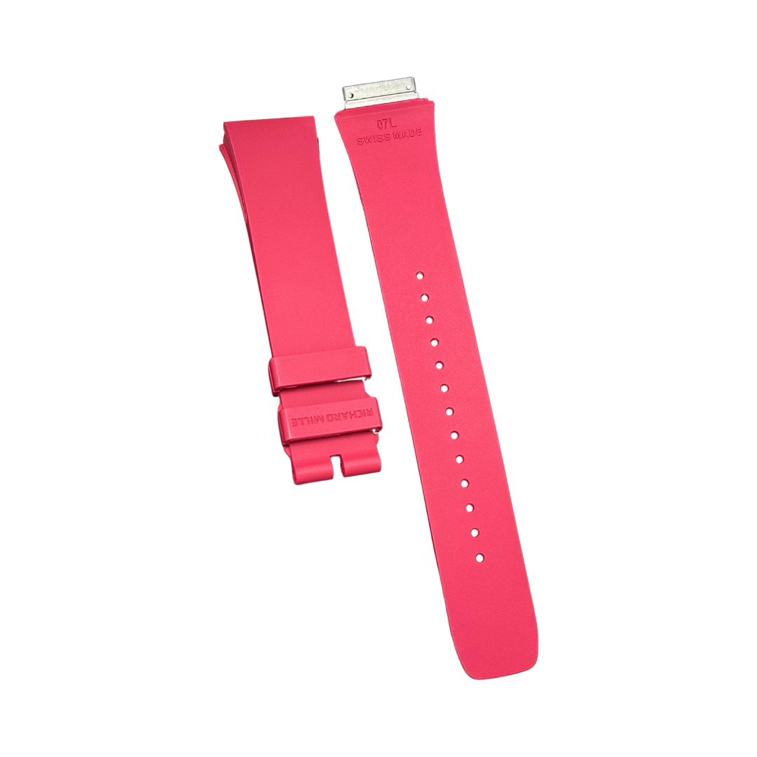 Pink Rubber Strap with Steel-Tone End Links