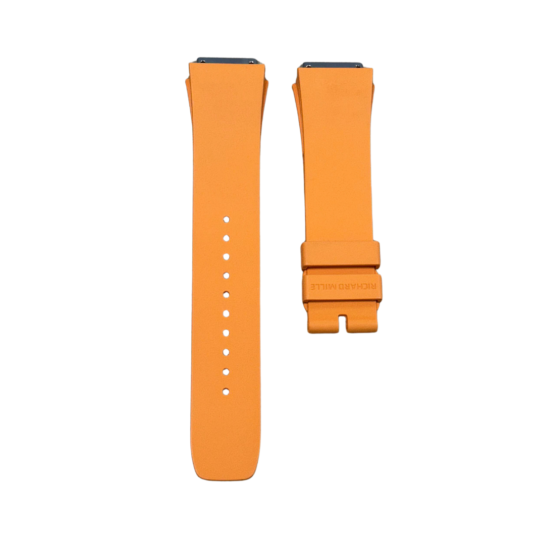 Orange Rubber Strap with Steel-Tone End Links