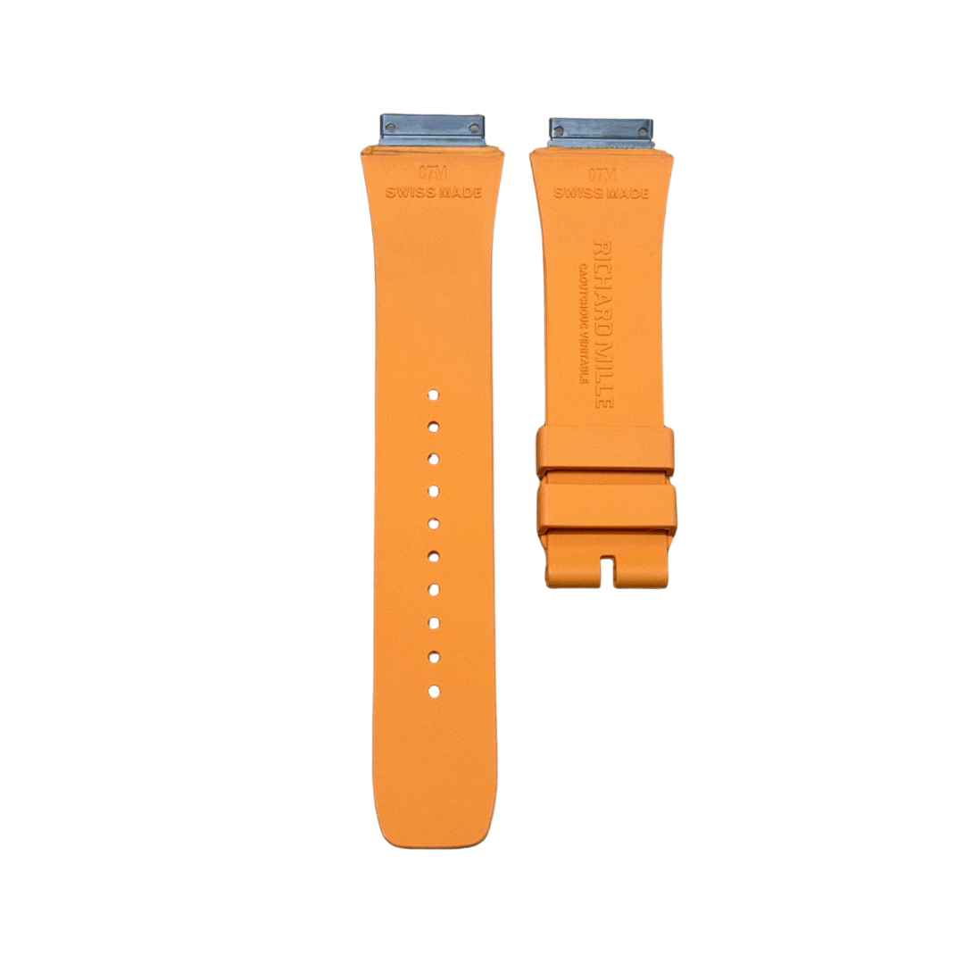 Orange Rubber Strap with Steel-Tone End Links