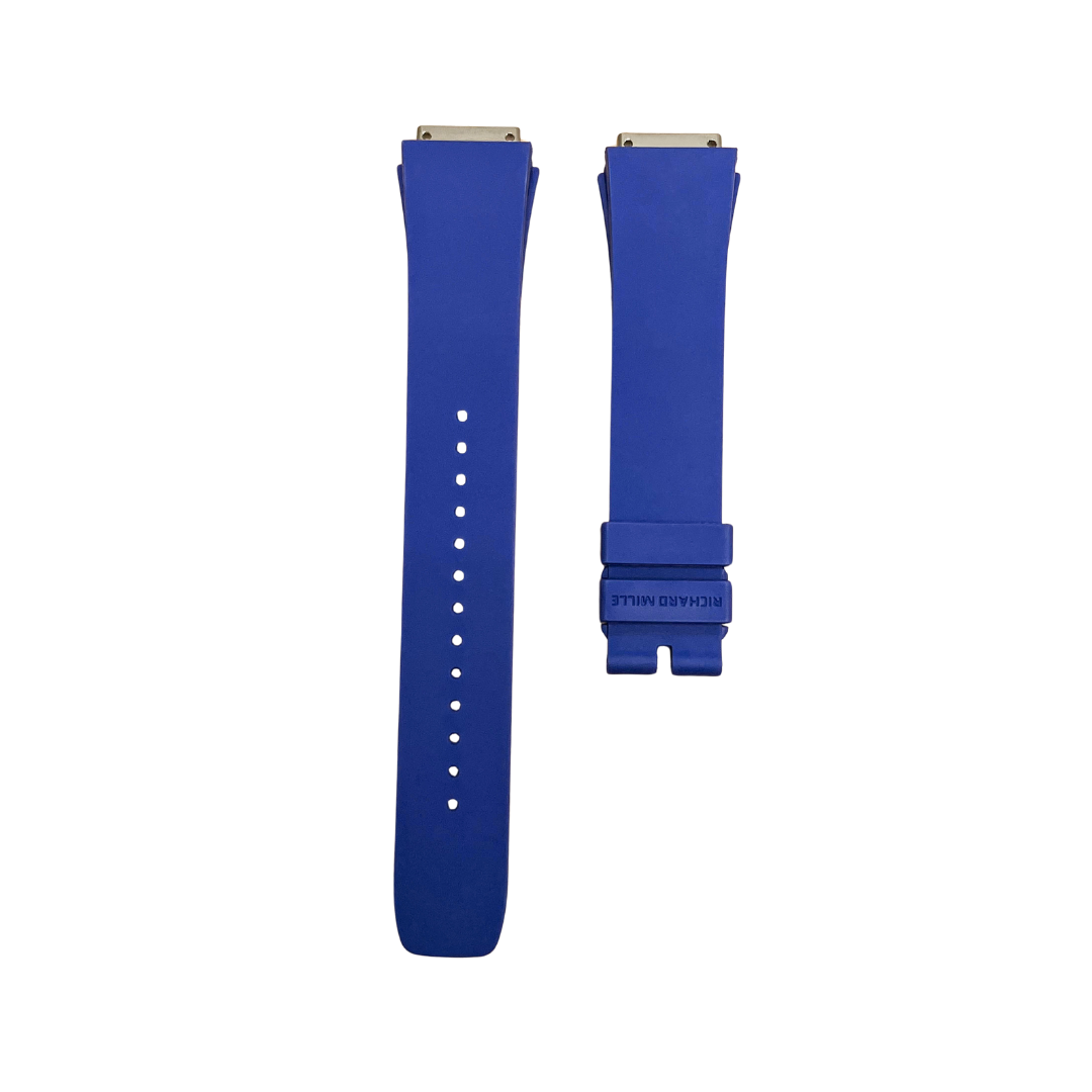 Royal Blue Rubber Strap with Steel Tone End Links