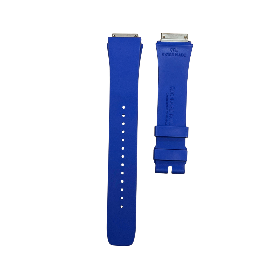 Royal Blue Rubber Strap with Steel Tone End Links