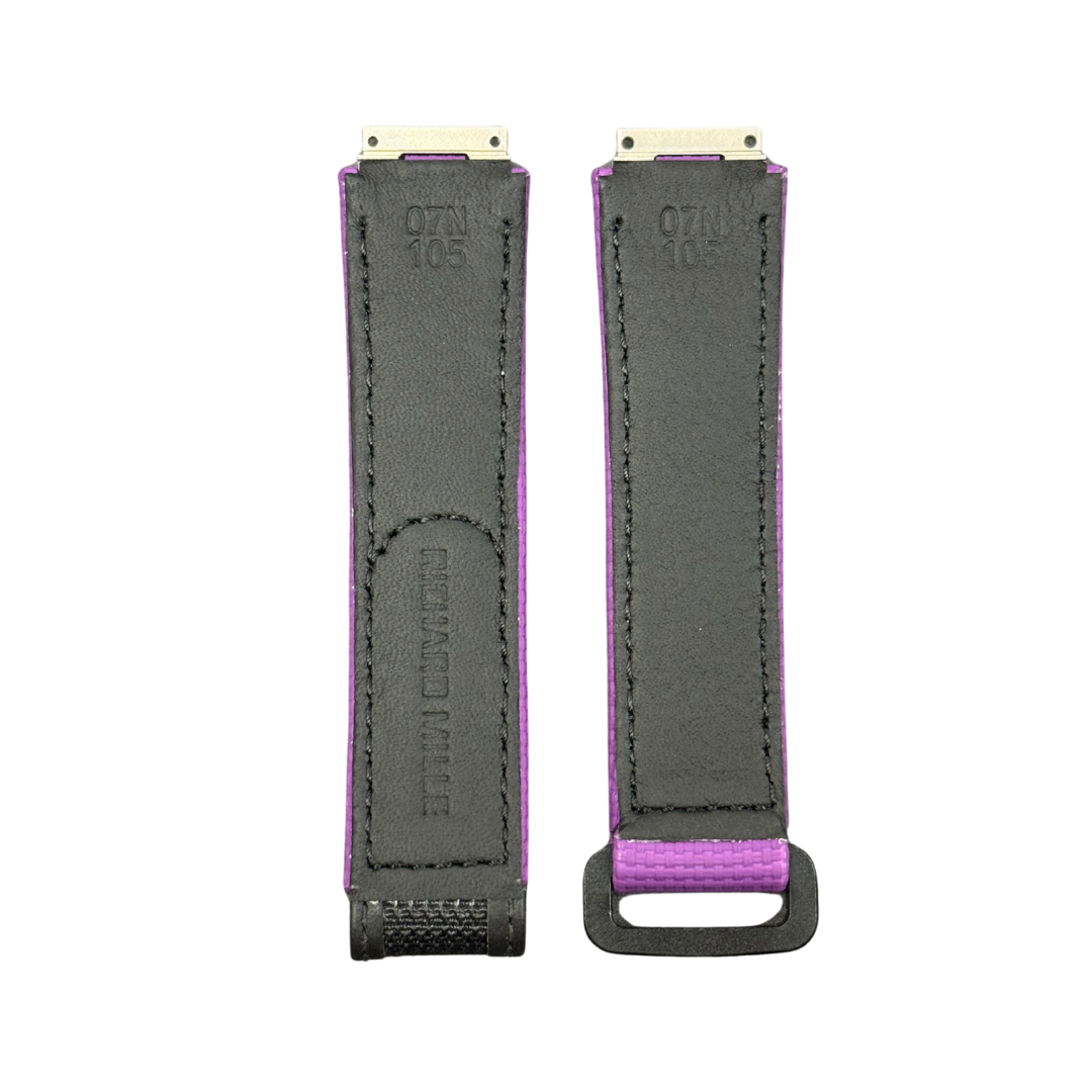 Black and Purple Textile Strap with Contrasting Stitching
