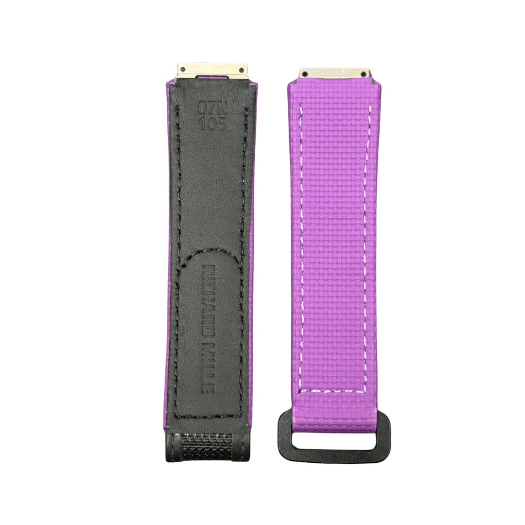 Black and Purple Textile Strap with Contrasting Stitching