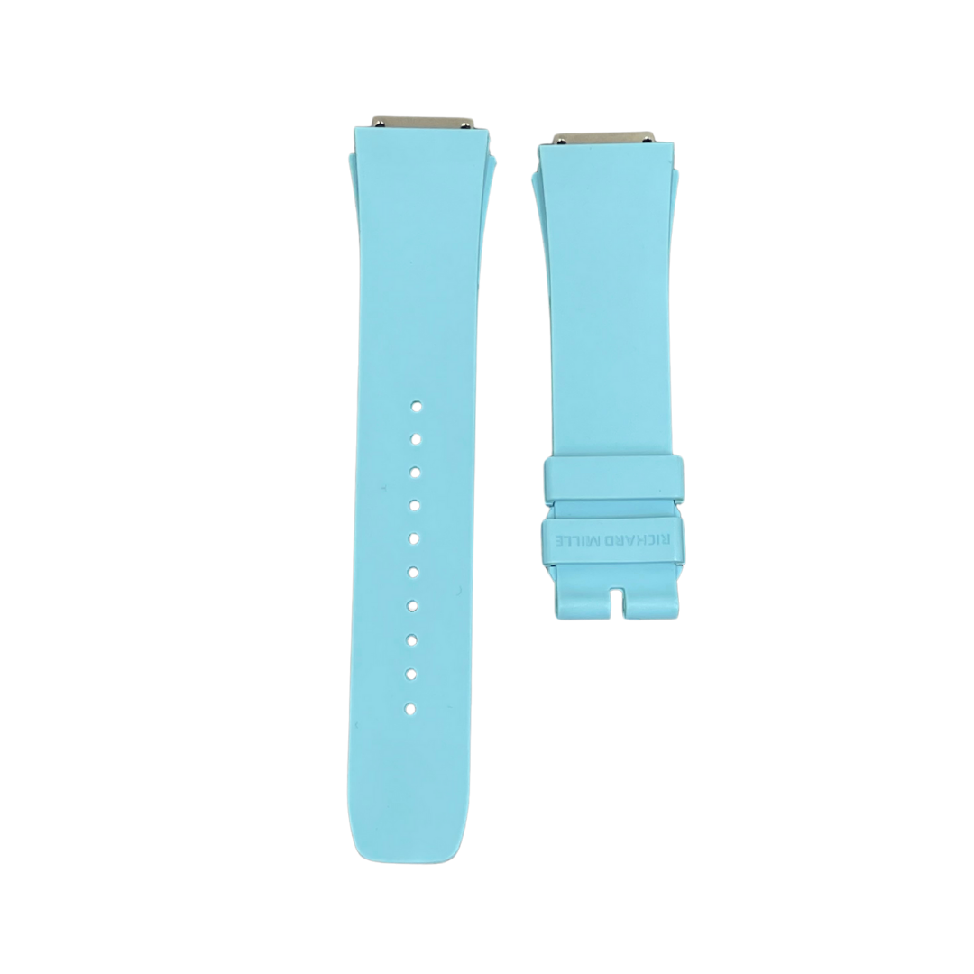 Light Blue Rubber Strap with Gold-Tone End Links