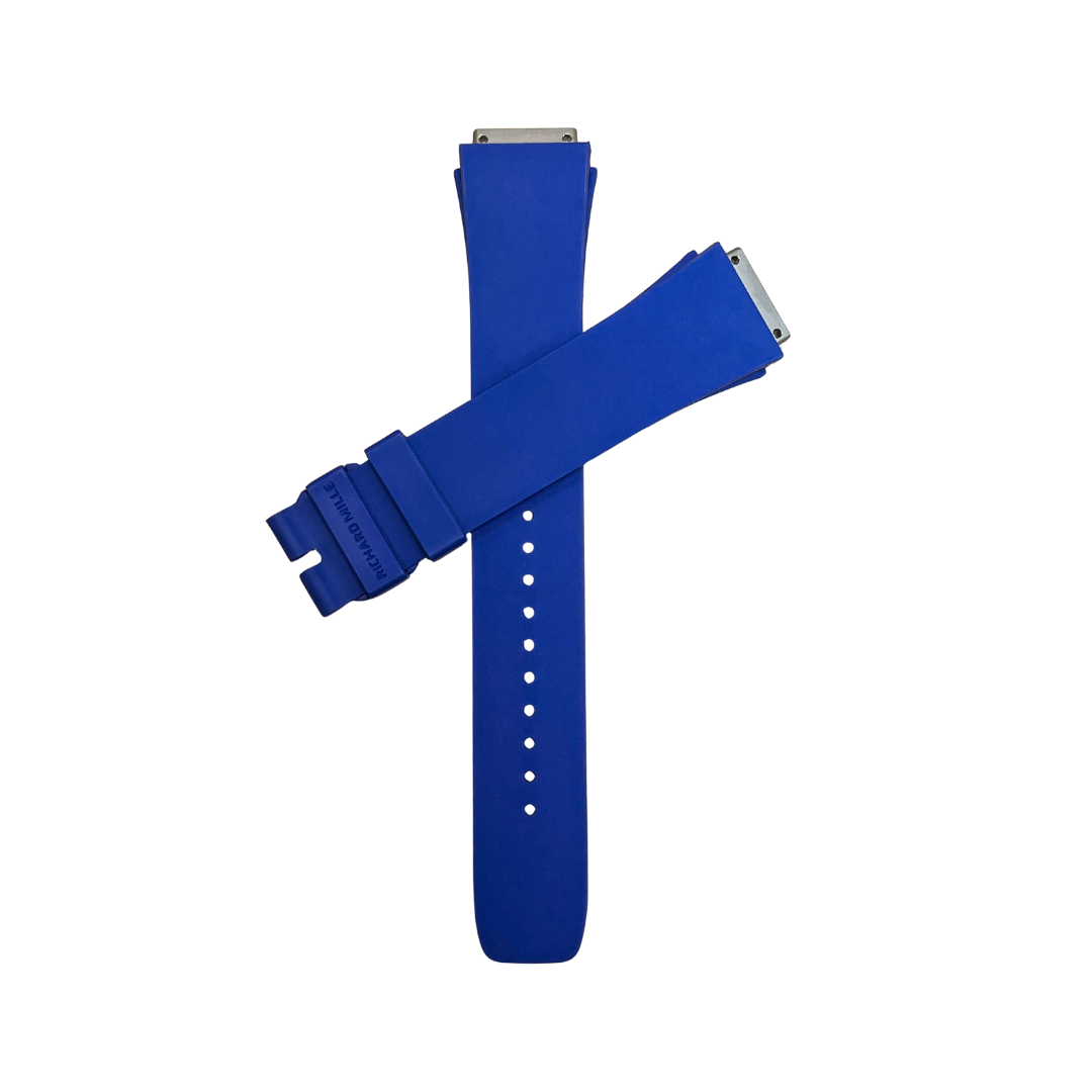 Royal Blue Rubber Strap with Steel Tone End Links