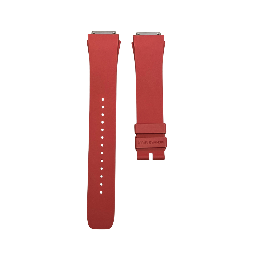 Rust Red Rubber Strap with Steel Tone End Links