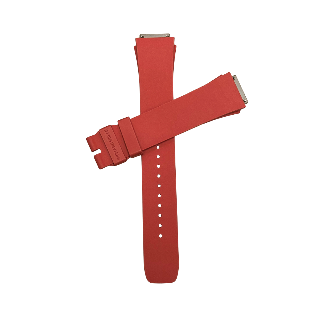 Rust Red Rubber Strap with Steel Tone End Links
