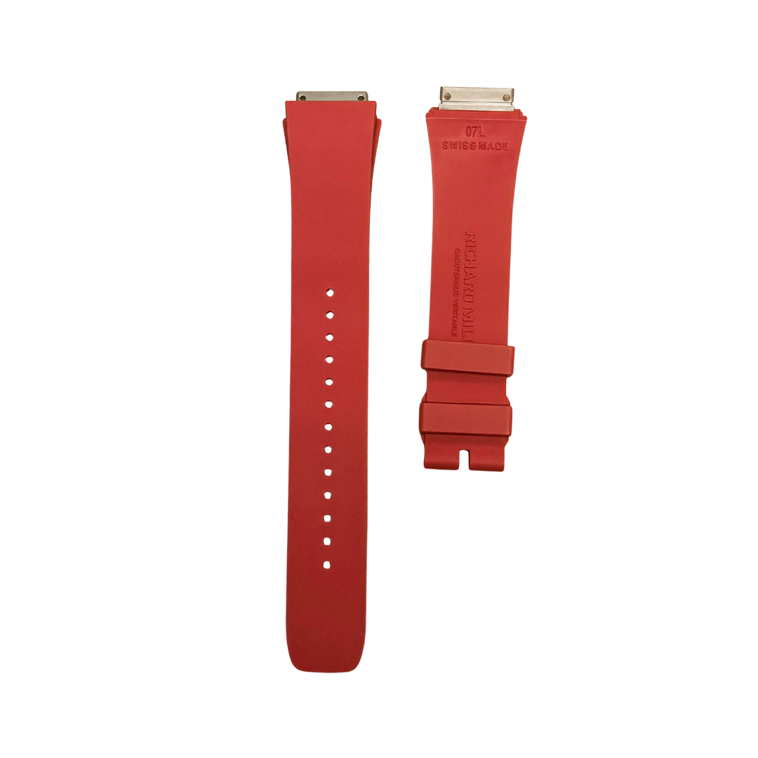 Rust Red Rubber Strap with Steel Tone End Links