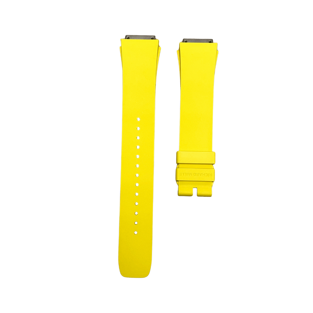 Yellow Rubber Strap with Steel Tone End Links