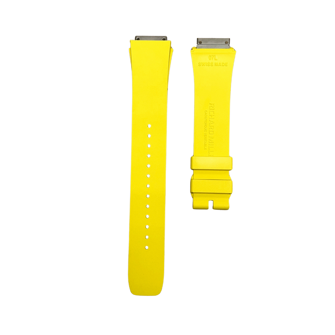 Yellow Rubber Strap with Steel Tone End Links