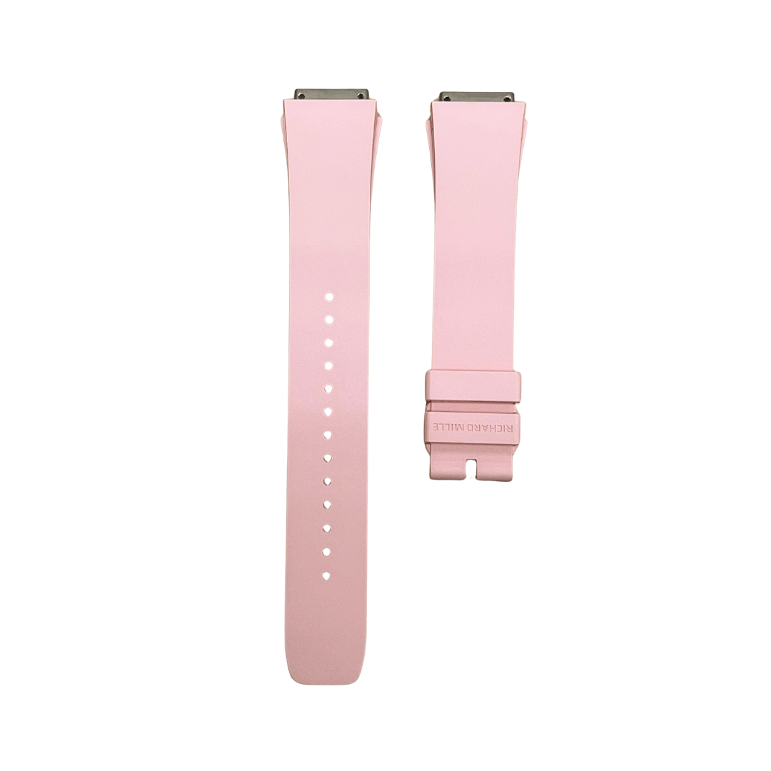 Pink Rubber Strap with Steel Tone End Links