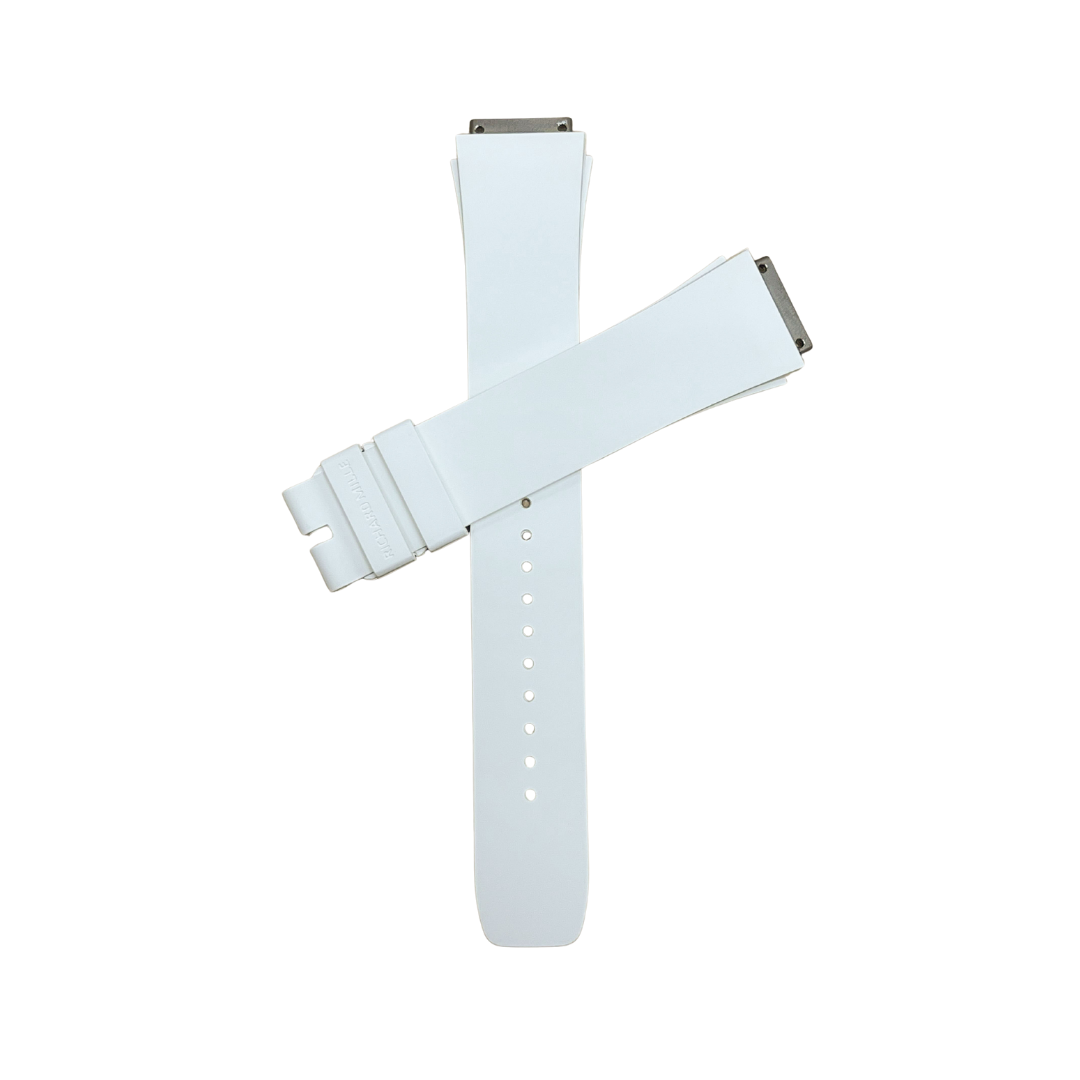 Pale Blue Rubber Strap with Steel Tone End Links