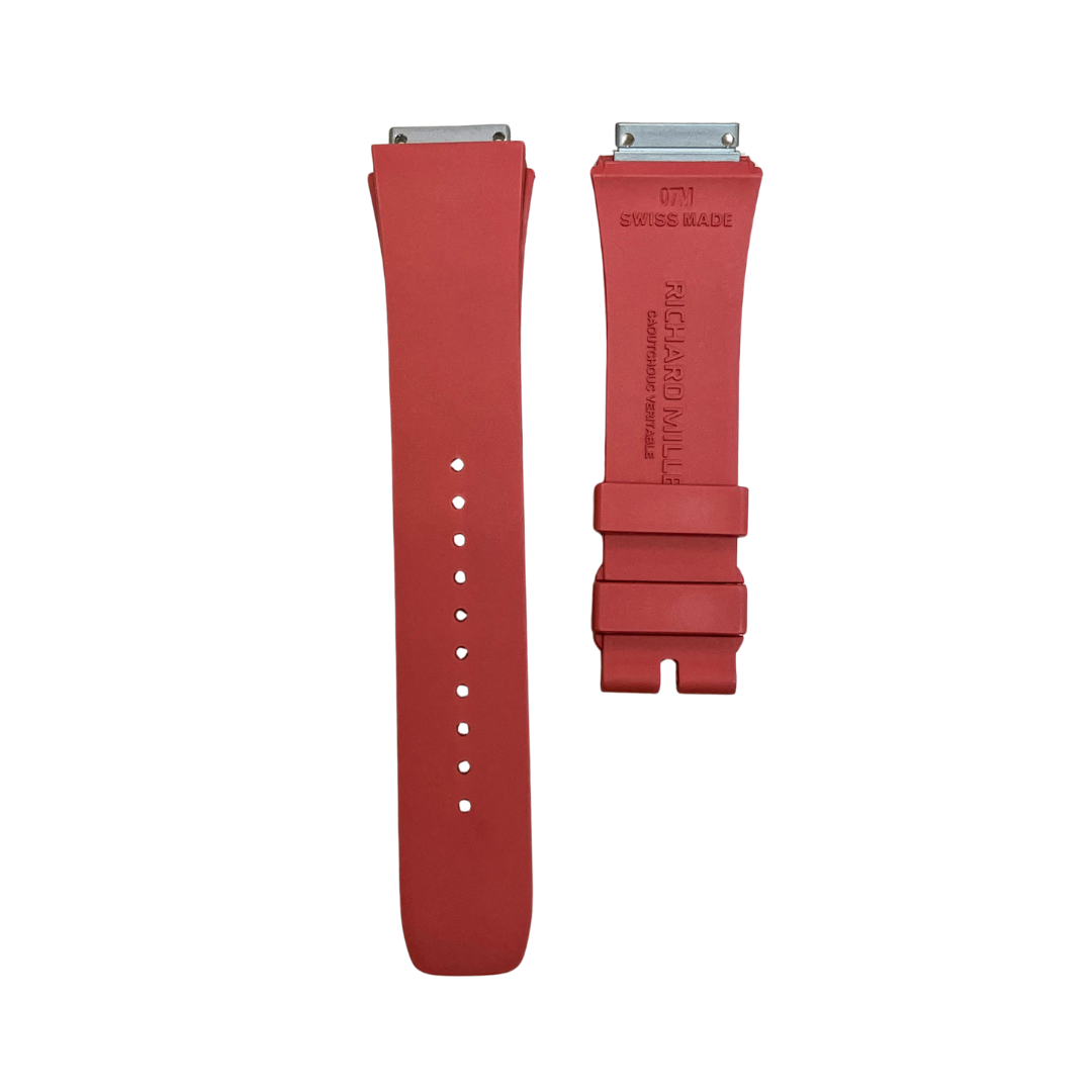 Brick Red Rubber Strap with Steel Tone End Links