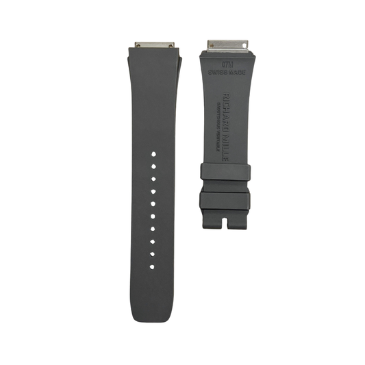 Charcoal Rubber Strap with Steel Tone End Links