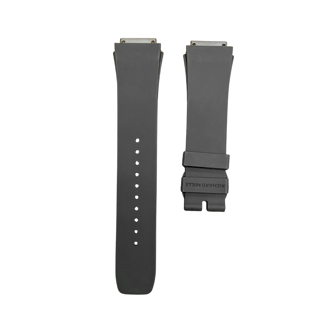 Charcoal Rubber Strap with Steel Tone End Links
