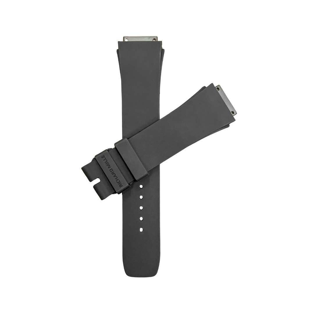 Charcoal Rubber Strap with Steel Tone End Links