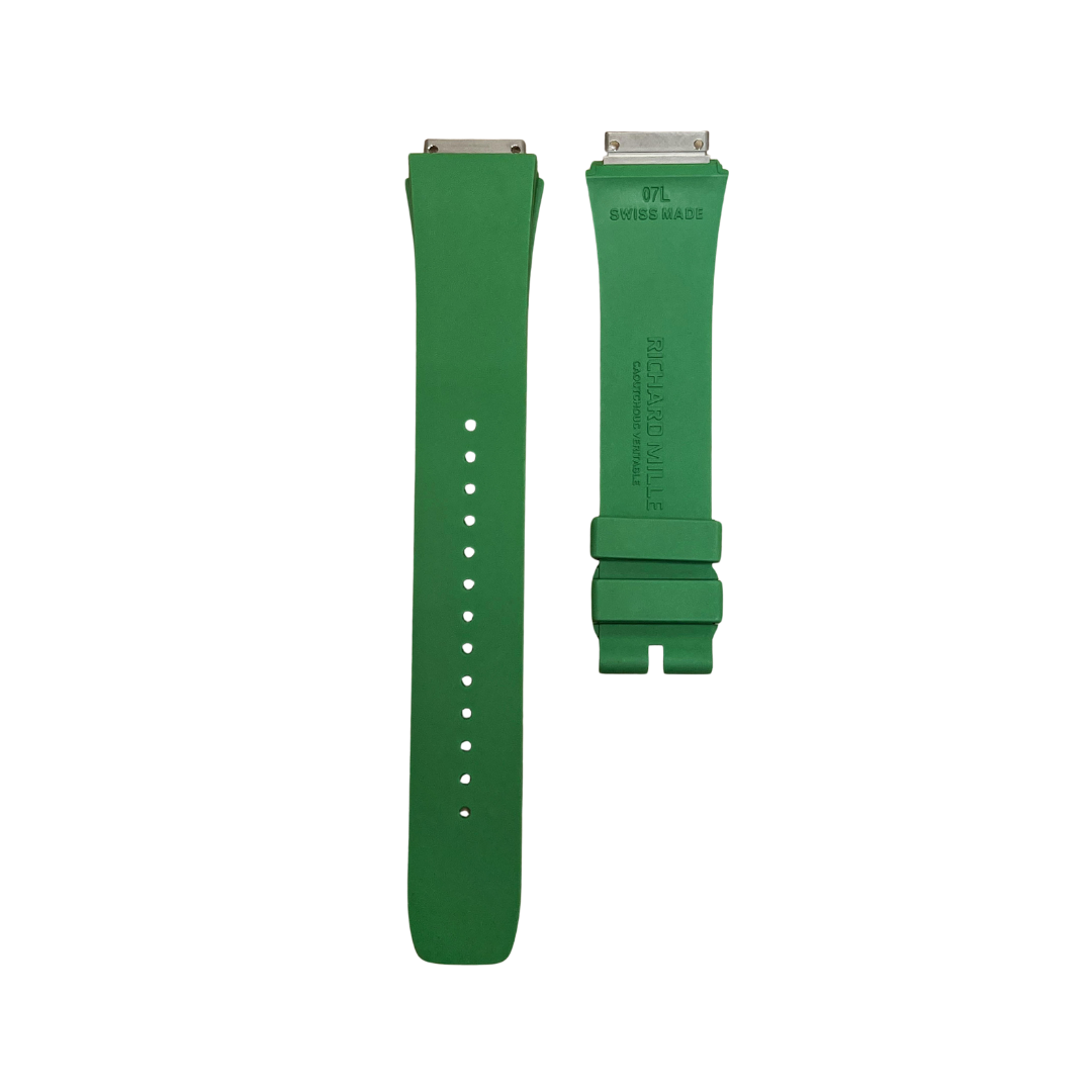 Green Rubber Strap with Steel Tone End Links