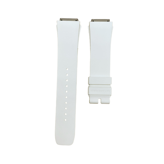 White Rubber Strap with Steel Tone End Links