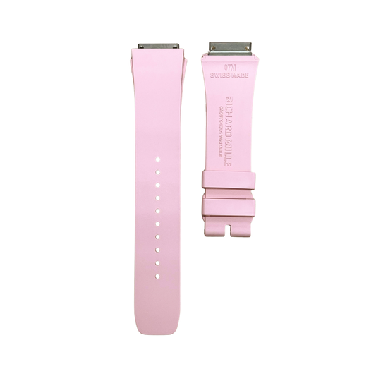 Soft Pink Rubber Strap with Steel Tone End Links