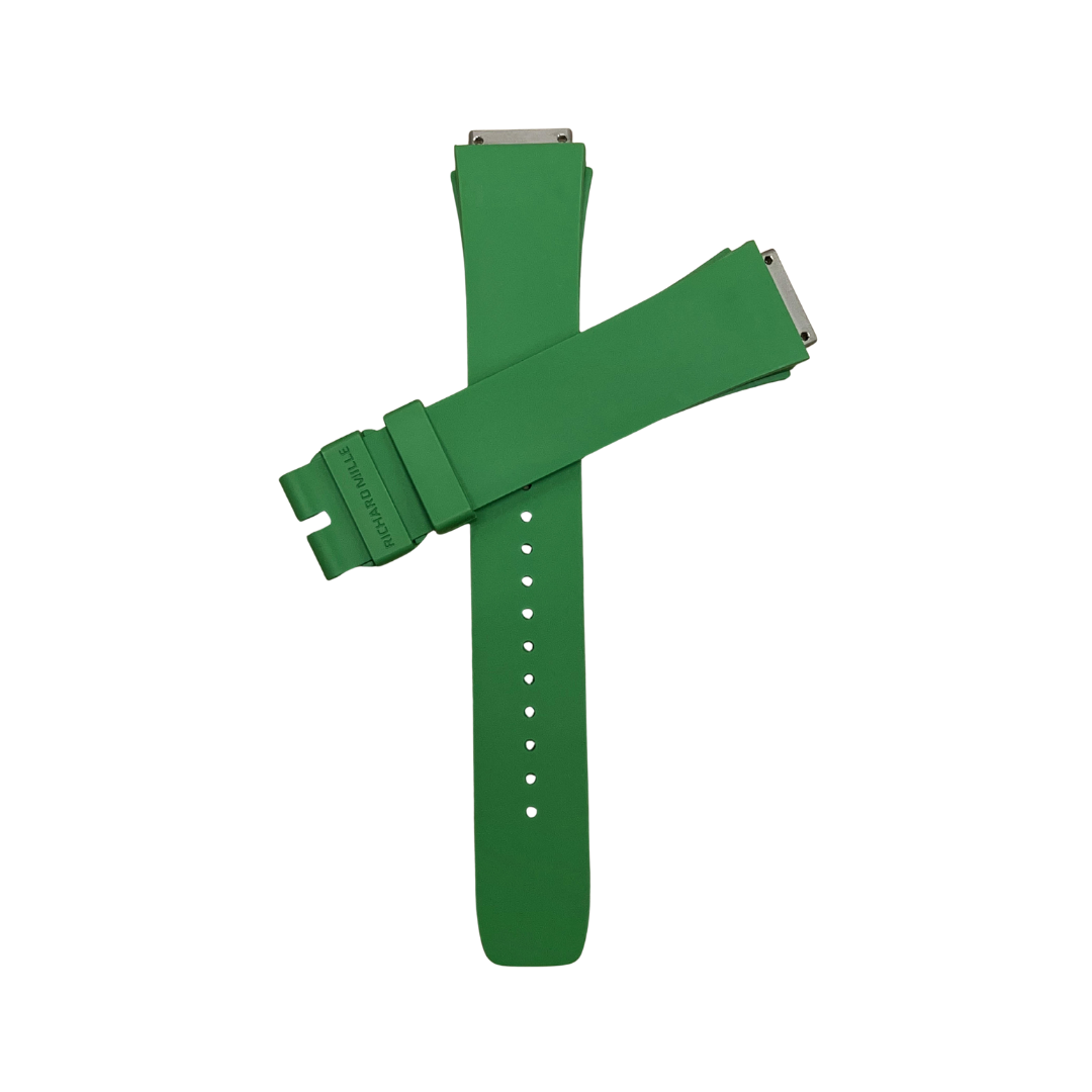 Green Rubber Strap with Steel Tone End Links