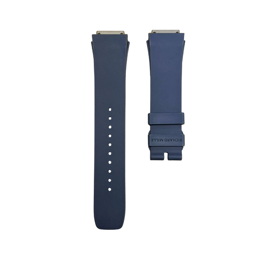 Navy Blue Rubber Strap with Steel Tone End Links