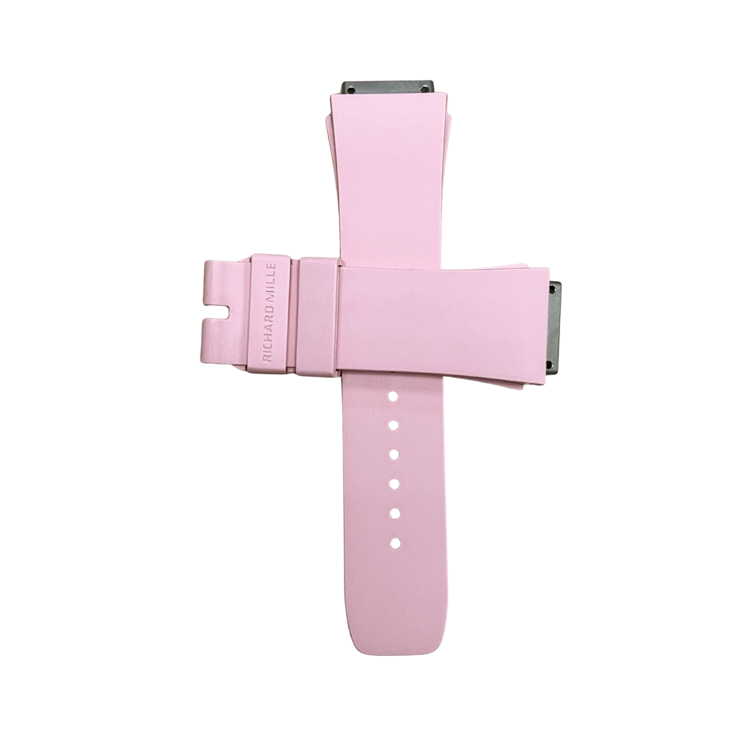 Light Pink Rubber Strap with Steel Tone End Links