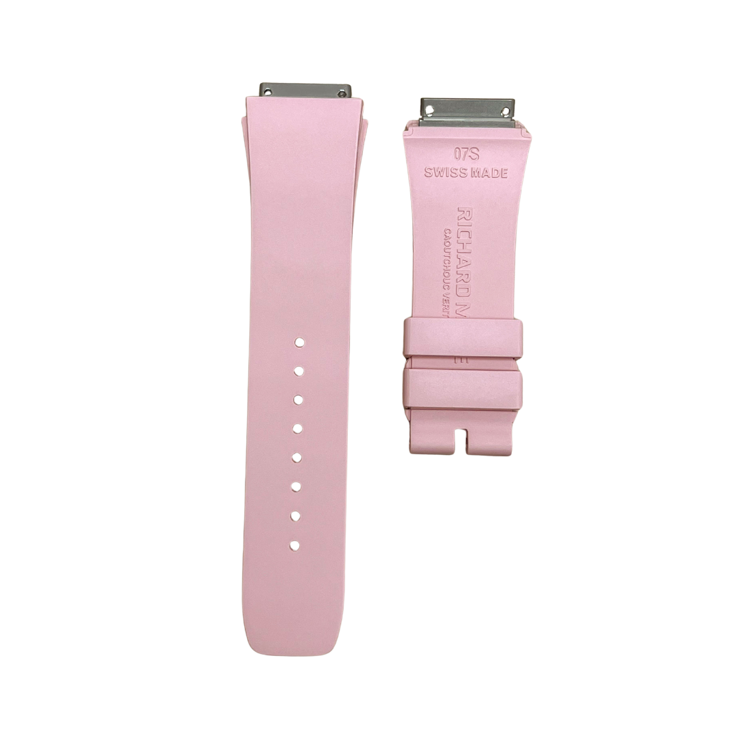 Light Pink Rubber Strap with Steel Tone End Links