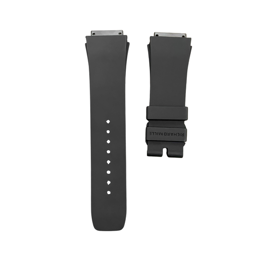 Dark Grey Rubber Strap with Steel Tone End Links