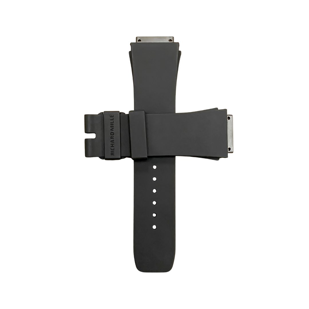 Dark Grey Rubber Strap with Steel Tone End Links
