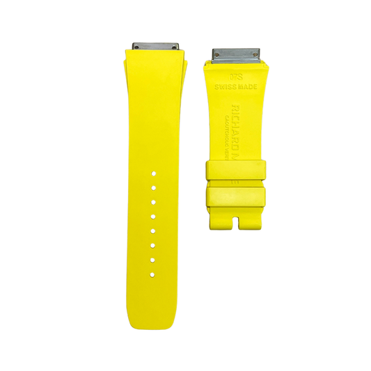 Yellow Rubber Strap with Steel Tone End Links