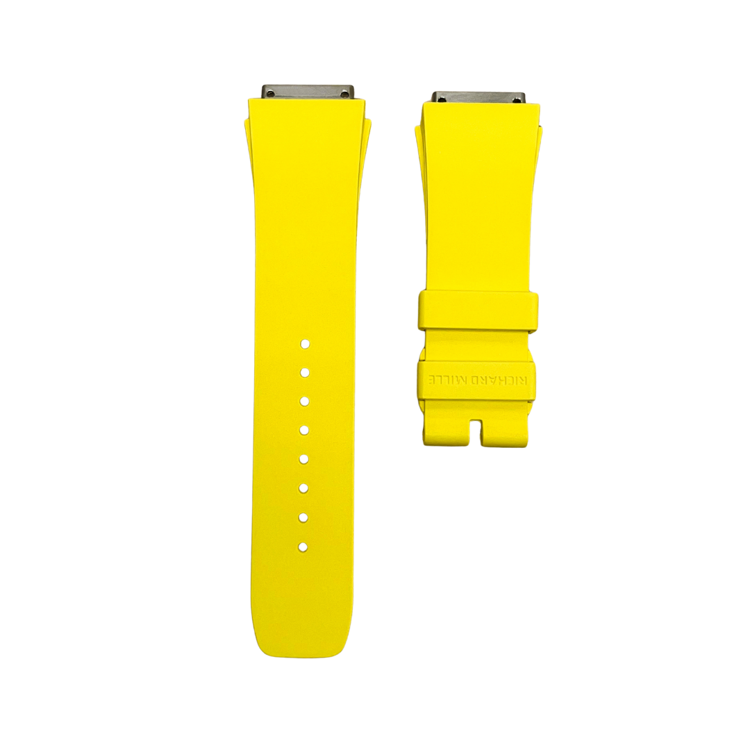 Yellow Rubber Strap with Steel Tone End Links