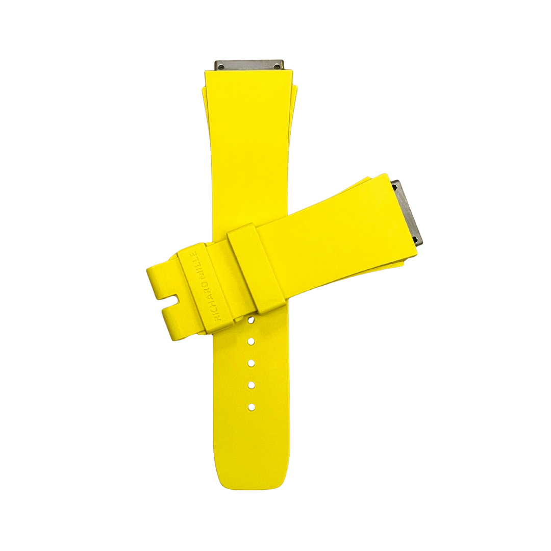 Yellow Rubber Strap with Steel Tone End Links