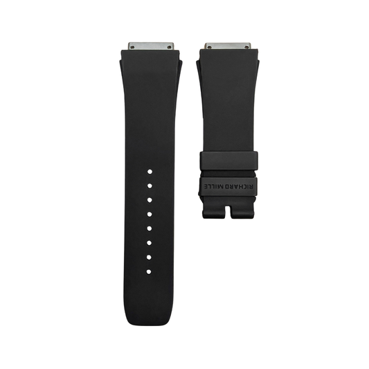 Black Rubber Strap with Steel Tone End Links