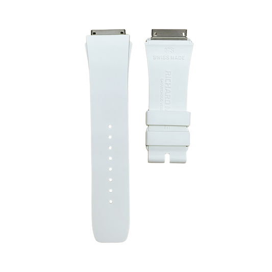 White Rubber Strap with Steel Tone End Links