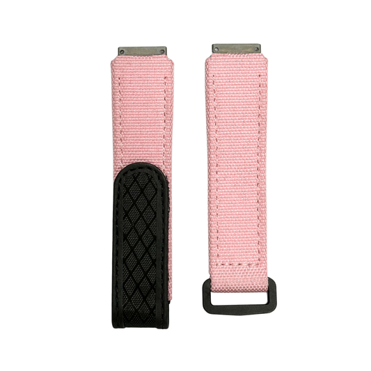 Pink and Black Textile Strap with Patterned Accent Panel