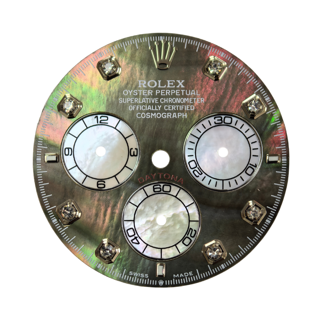 Custom Rolex Daytona 116508 Tahitian MOP Dial with Yellow Gold Crystal Subdials 40mm - Cal 4130