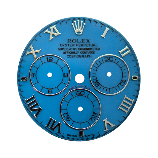 Custom Rolex Daytona 116519 Blue Turquoise Beach Dial Roman Silver 40mm - Cal 4130